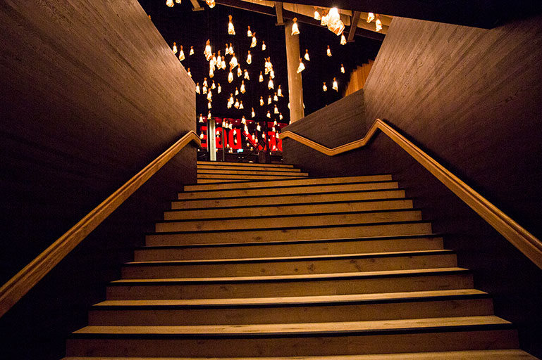 Stairs leading up to The Bridge foyer