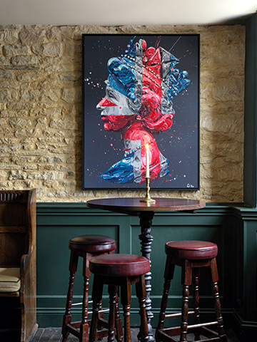 Union Jack Queen Elizabeth pub art