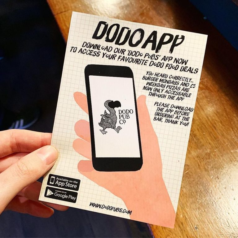 Pub mobile app leaflet