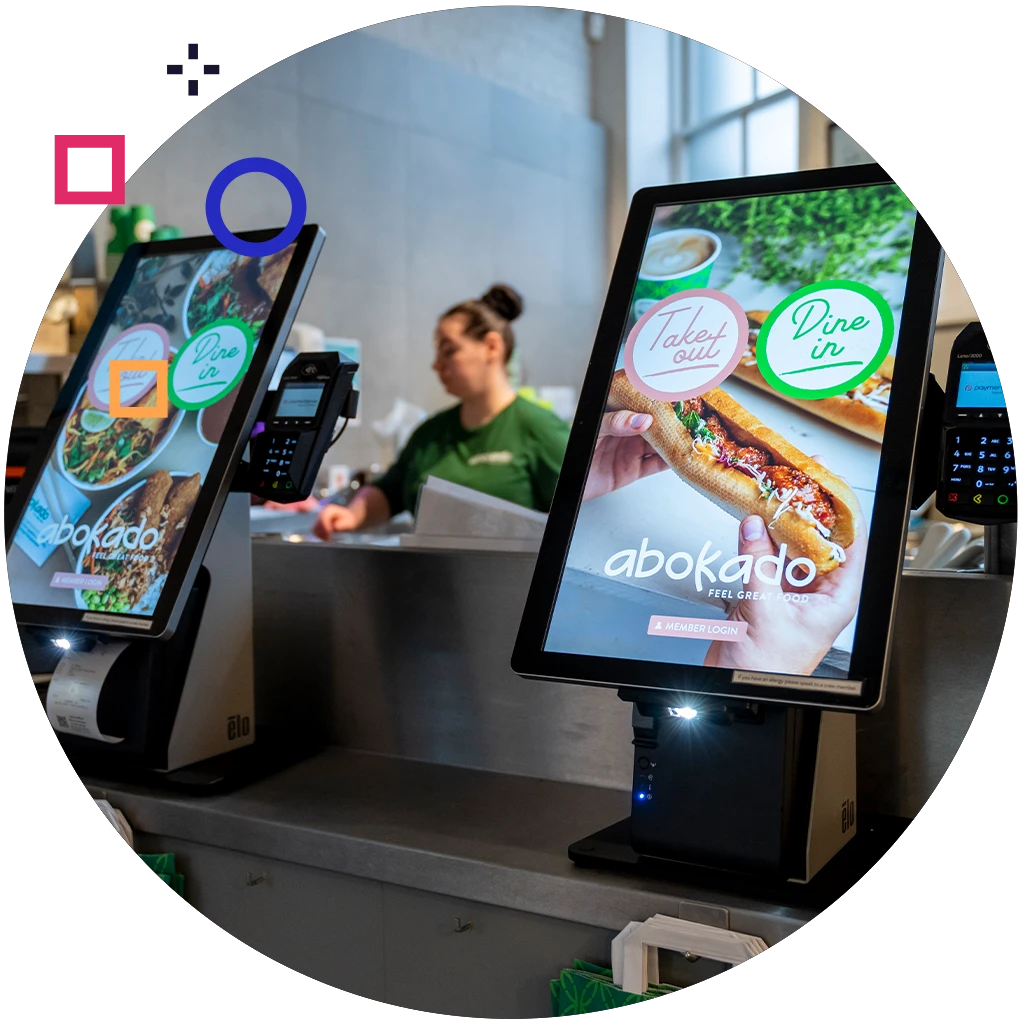 abokado self serve kiosks screen