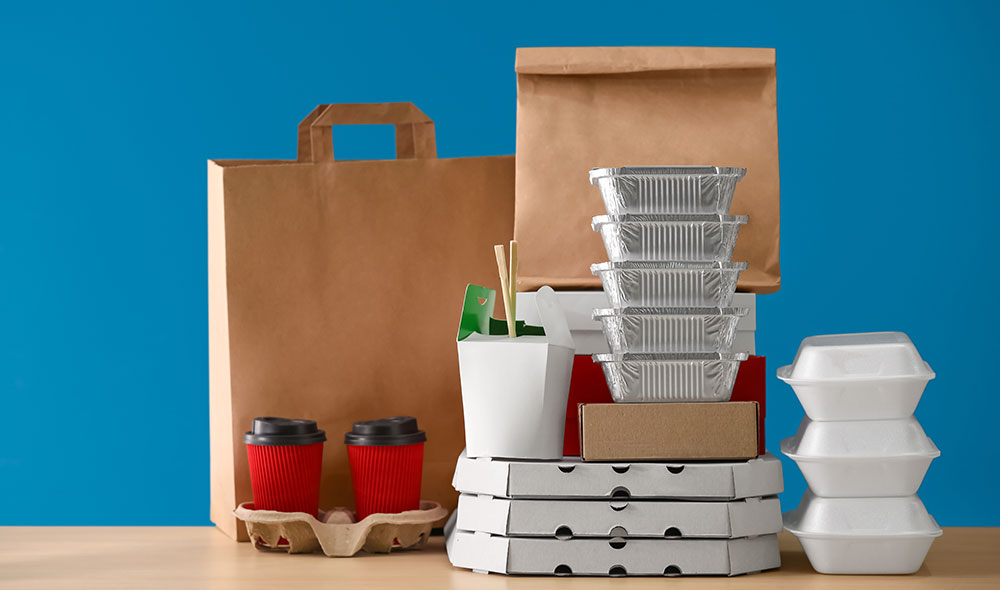 Assorted takeaway packaging