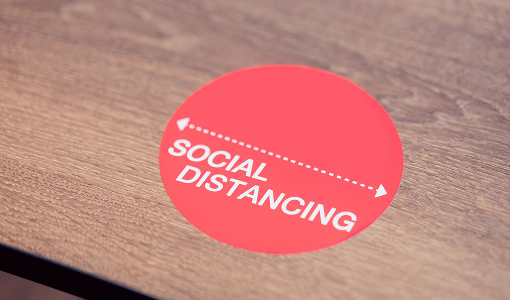 Social Distancing Sticker